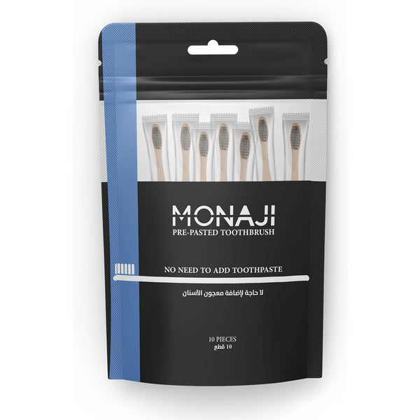 MONAJI Prepasted Disposable Toothbrush, Ultra Soft 10Pcs